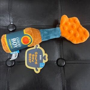 New Barkbox Gourd Boy Beer Small Bark Dog Plush Stuffed Crinkle Squeaky Toy